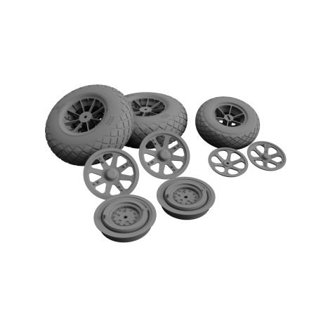 Zestaw kół do Lockheed P-38 Lightning – opona Diamond Tread – skala 1:48